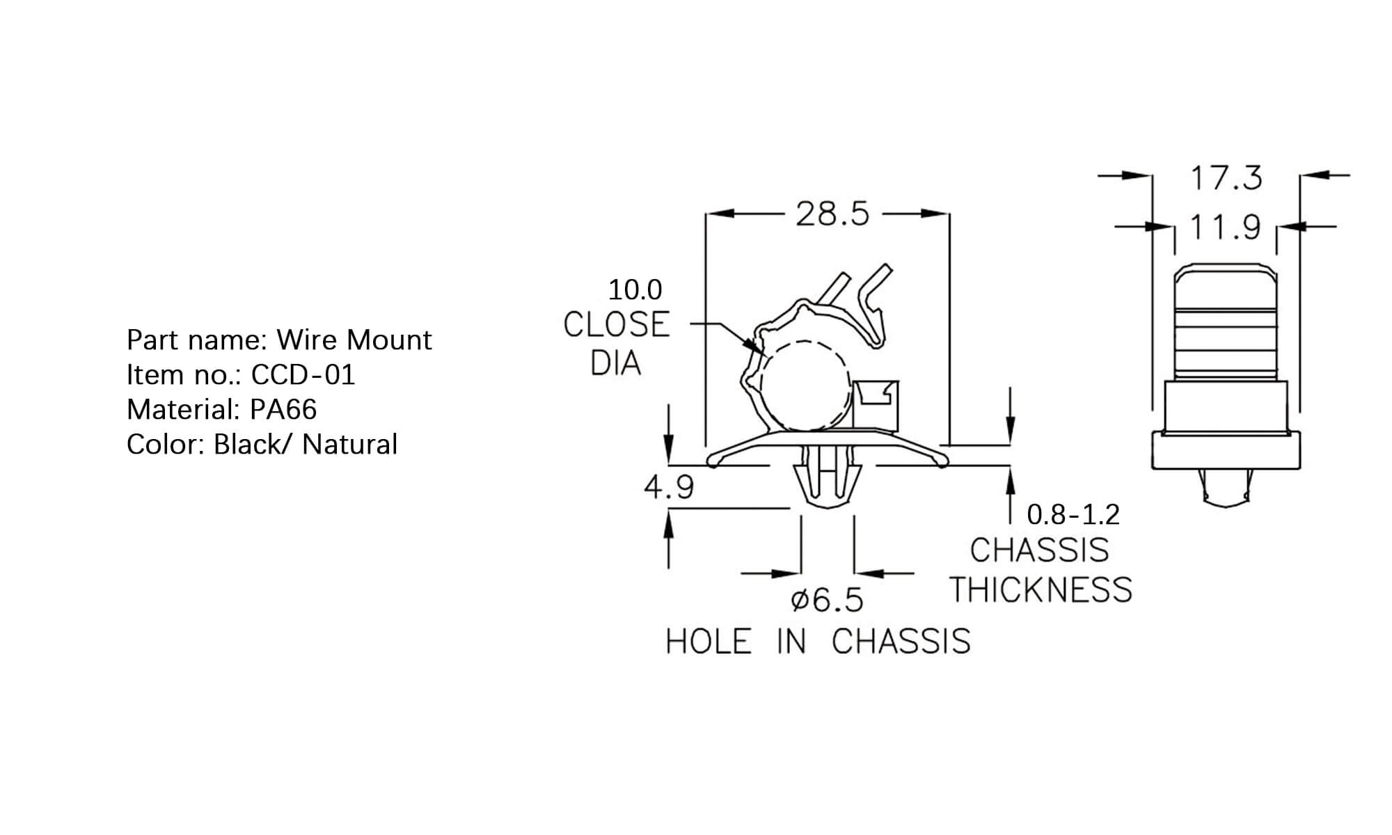 Plastic Wire Mount CCD-01